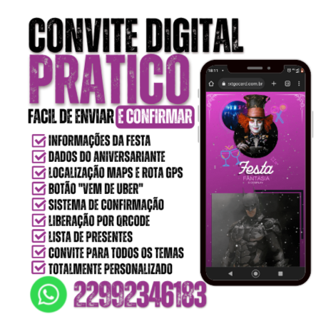 Convite Digital vs. Convite Tradicional (Físico). Saiba mais!