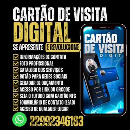 Seu Cartão de Visita em Outro Patamar. Peça Já o seu Cartão de Visita Digital!